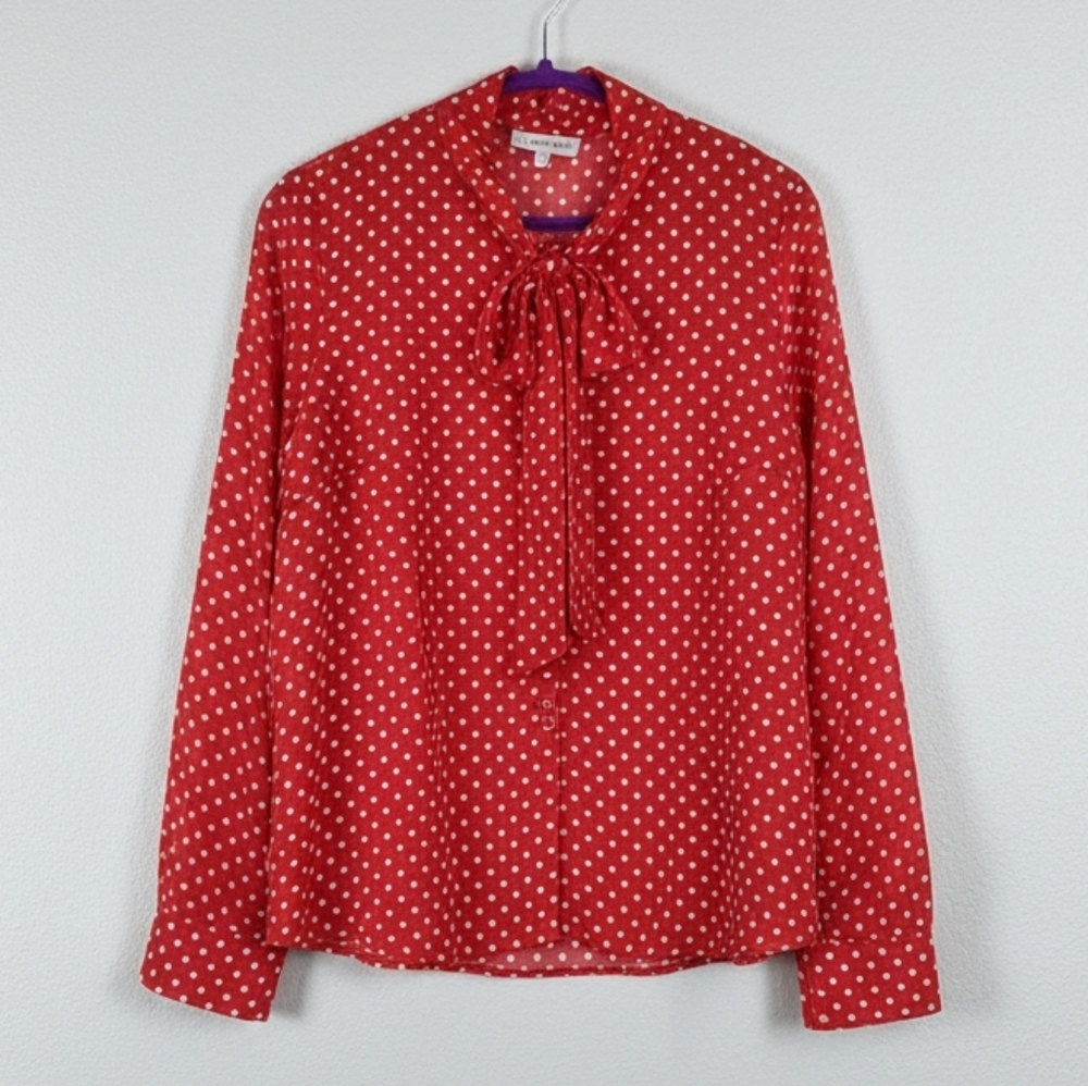 Sweet Habit Collared Long Sleeve Lolita Style Blouse with Bow - XL